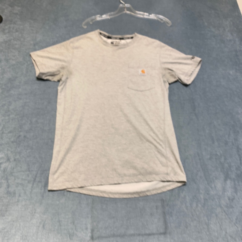 Carhartt Force T Shirt Men Small Heather Gray Relaxed Fit Raglan Sleeve Workwear